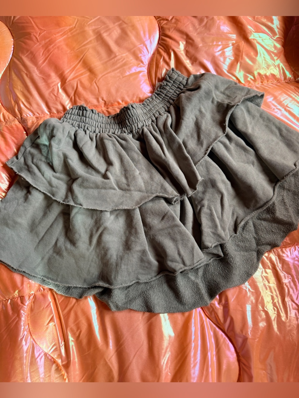 aerie Womens Layered Brown Ruffle Skirt